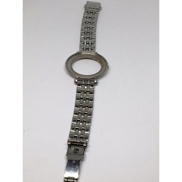 Fossil Stainless Steel Links Parts Case W/ Crystal Silver Full Band 14mm V940 - Picture 1 of 7